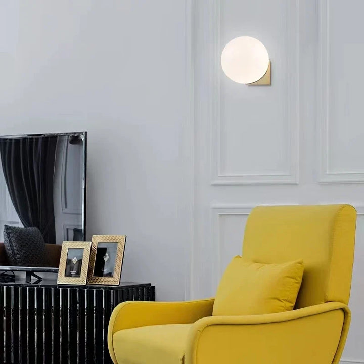 Lumenorth Orb Glass Bedside Wall Sconce