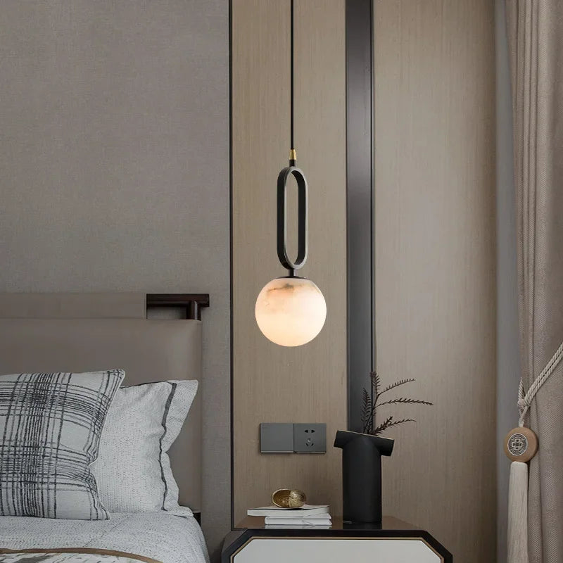 Lumenorth Quarry Marble Pendant Light