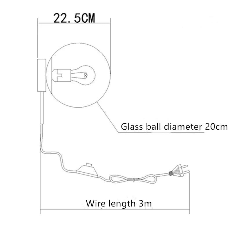 Lumenorth Sphere Glass Ball Wall Lamp