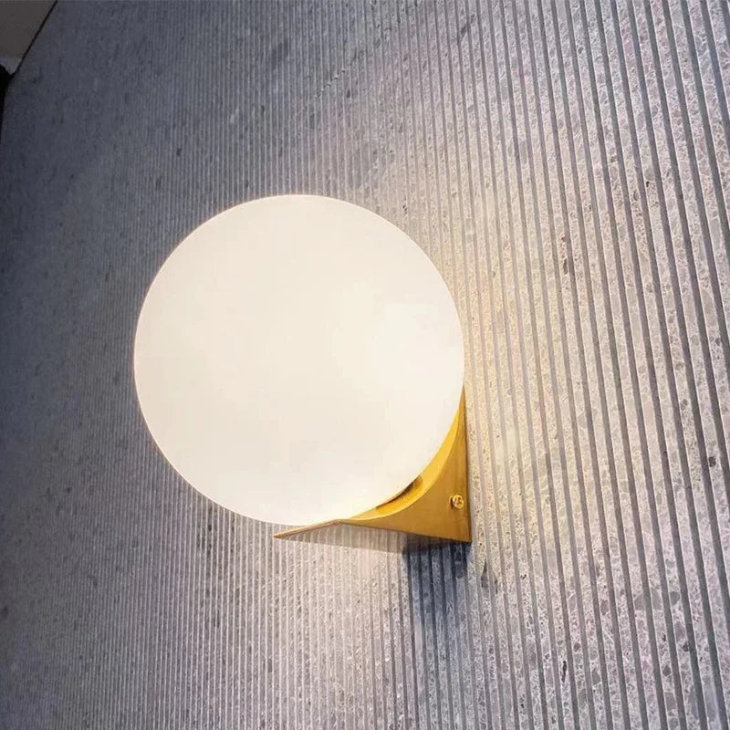Lumenorth Orb Glass Bedside Wall Sconce