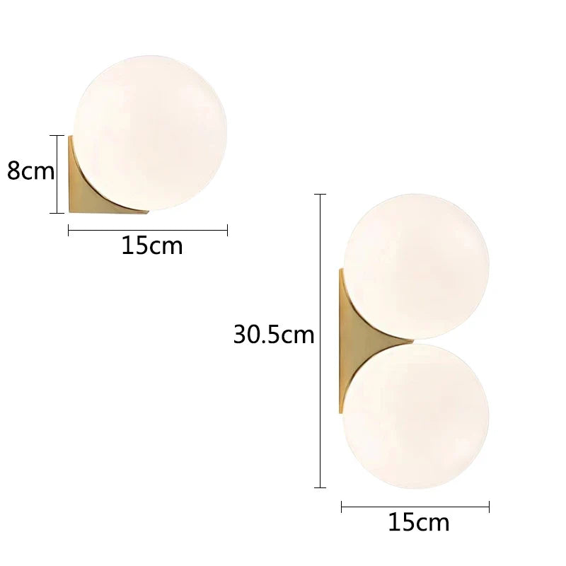 Lumenorth Orb Glass Bedside Wall Sconce