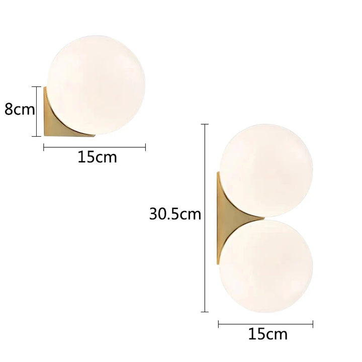 Lumenorth Orb Glass Bedside Wall Sconce
