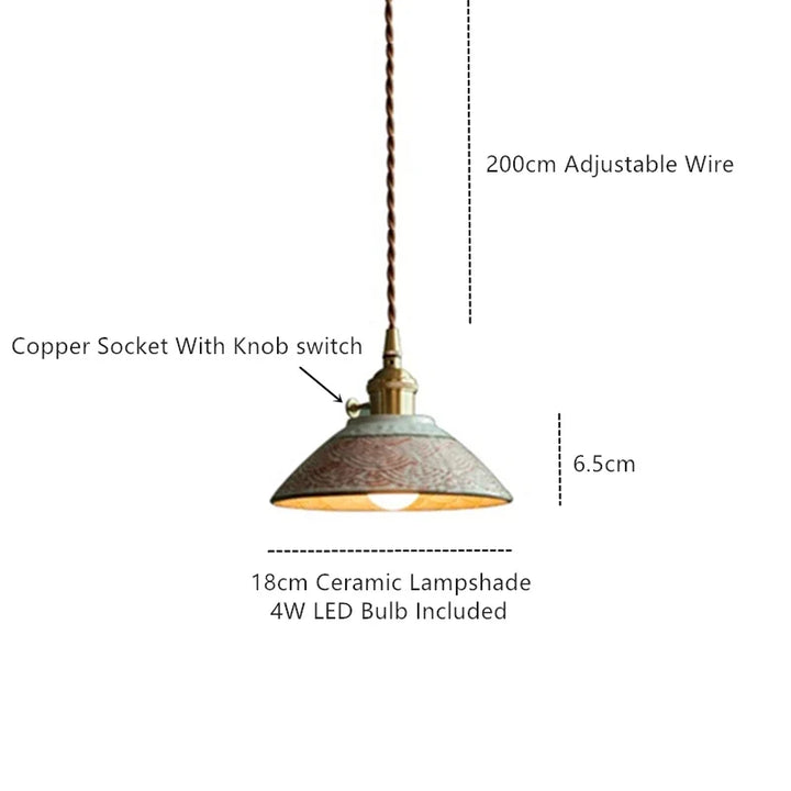 Lumenorth Glaze Ceramic Pendant Light