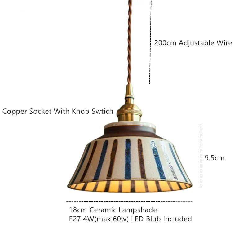 Lumenorth Glaze Ceramic Pendant Light