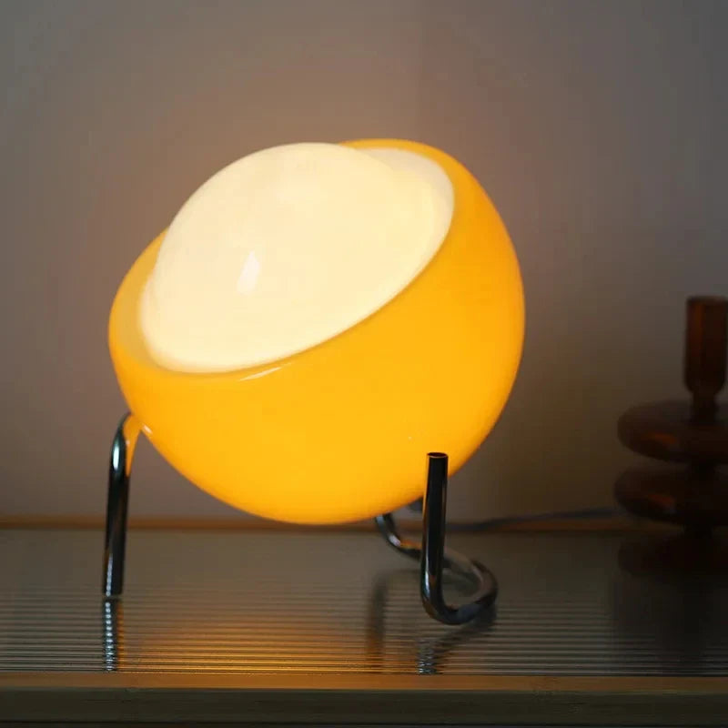 Lumenorth Sienna Orange Glass Table Lamp
