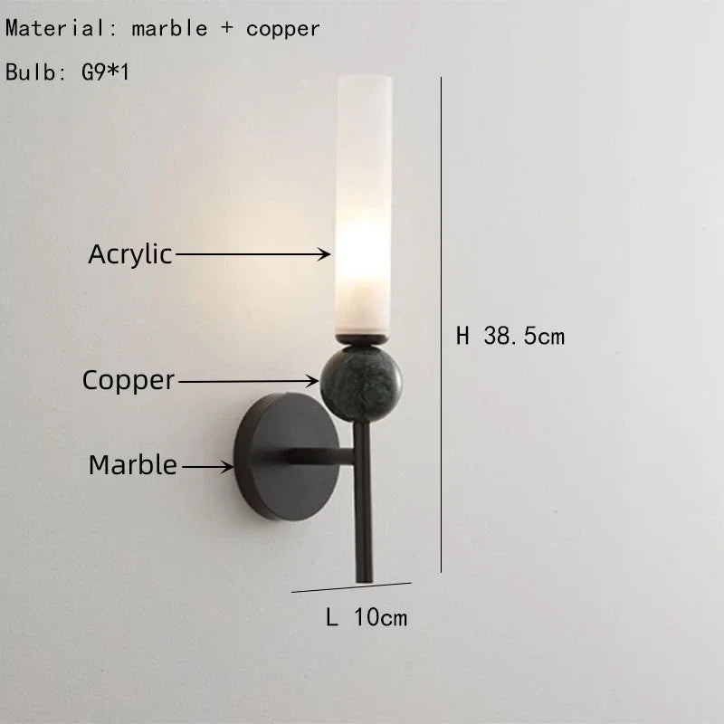 Lumenorth Vein Marble Wall Sconce