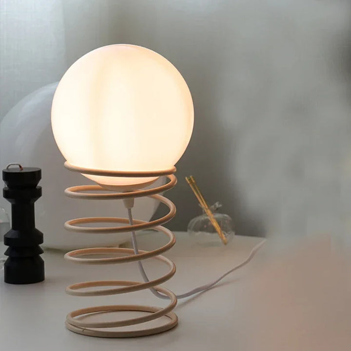 Lumenorth Helix Spring Glass Table Lamp