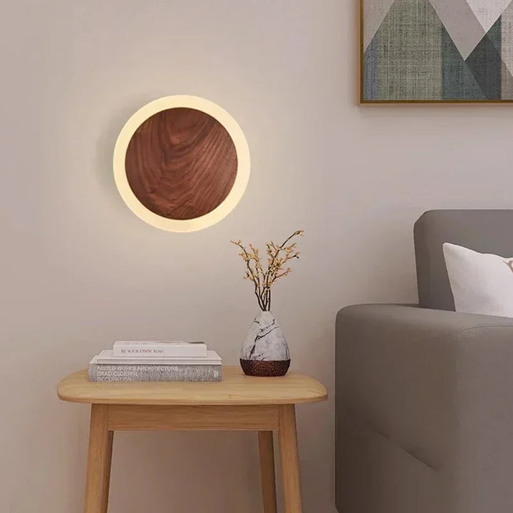Lumenorth Nimbus Walnut LED Wall Light