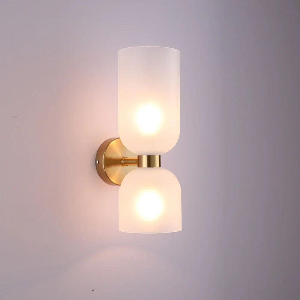 Lumenorth Stack Double Glass Wall Light