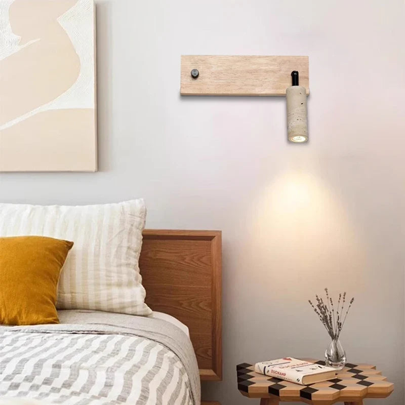 Lumenorth Basalt Travertine LED Sconce