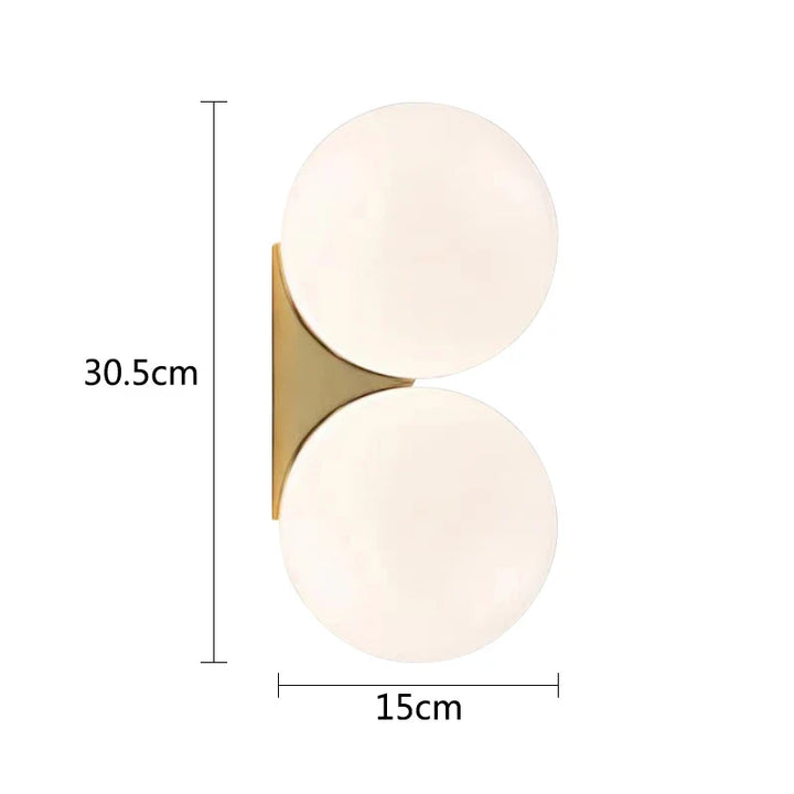 Lumenorth Orb Glass Bedside Wall Sconce