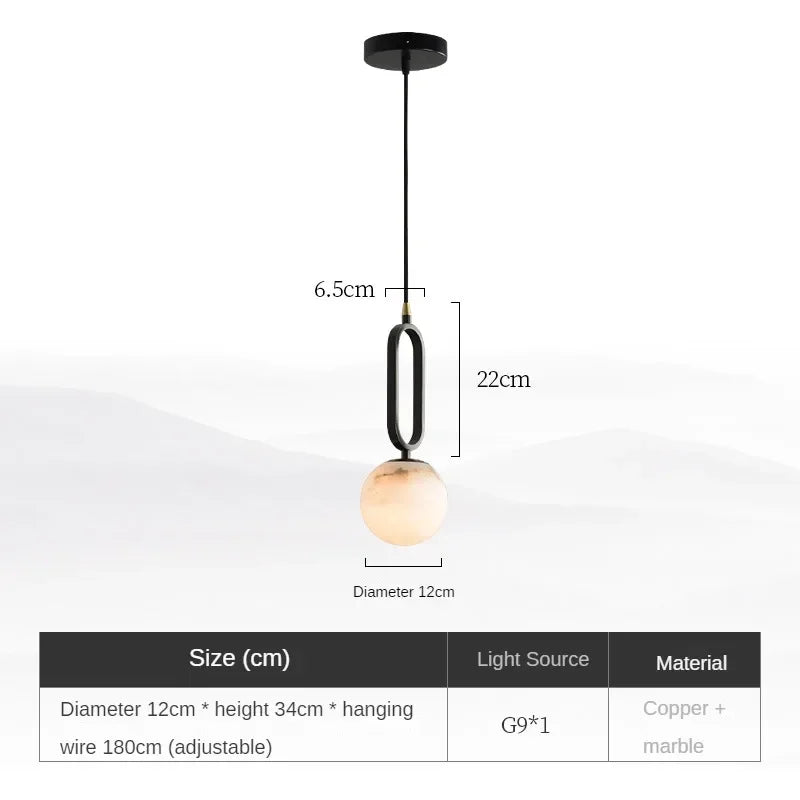Lumenorth Quarry Marble Pendant Light