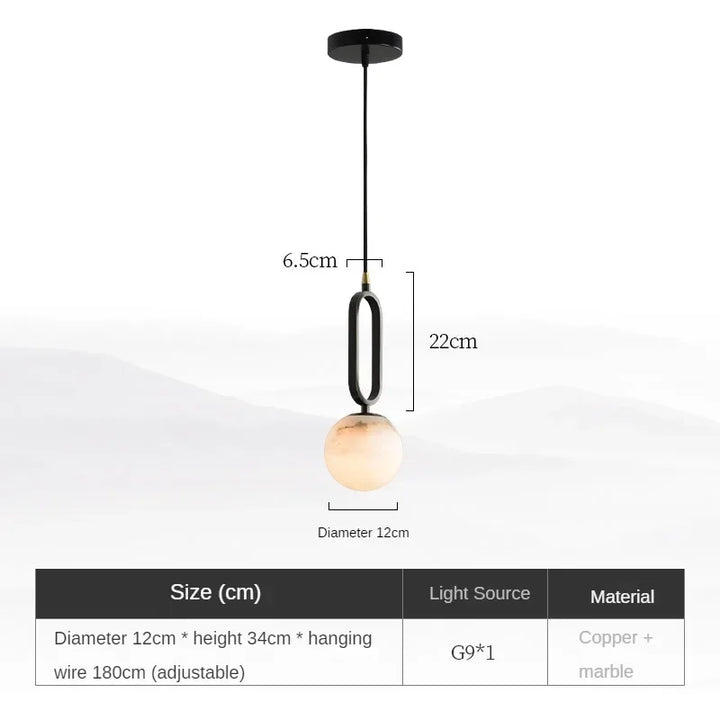 Lumenorth Quarry Marble Pendant Light