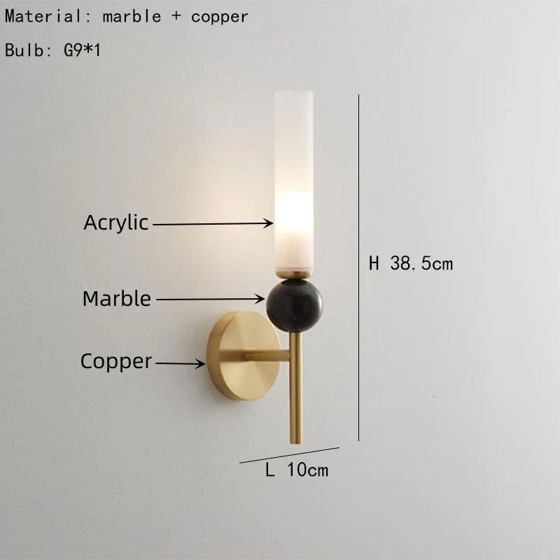 Lumenorth Vein Marble Wall Sconce