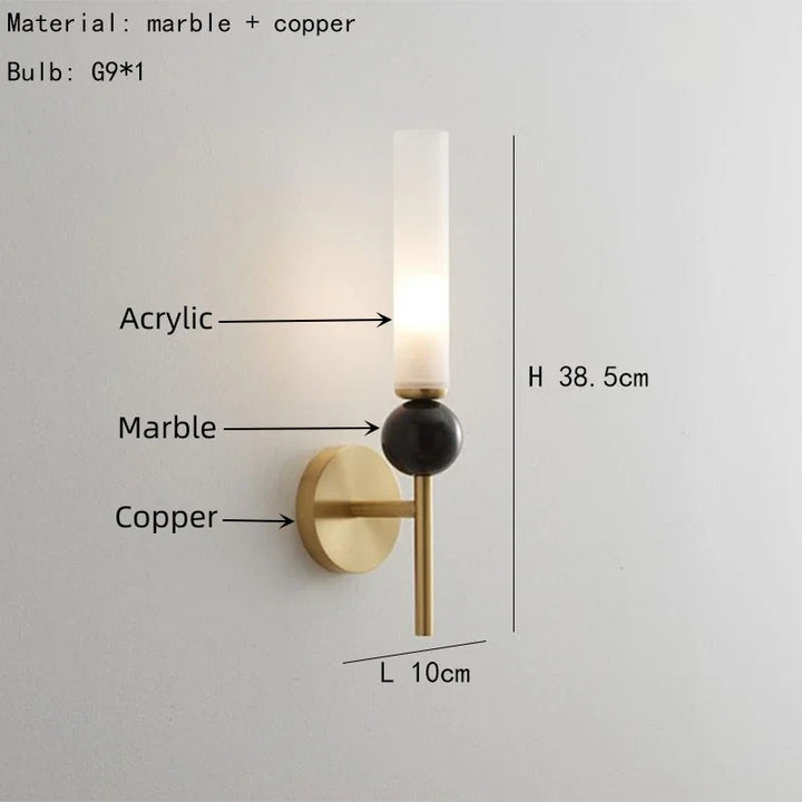 Lumenorth Vein Marble Wall Sconce
