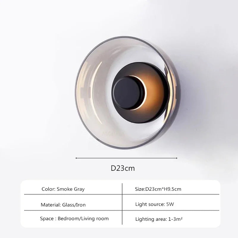 Lumenorth Eclipse Glass LED Wall Light