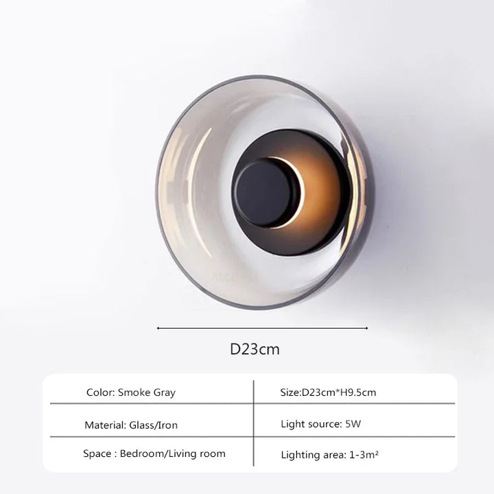 Lumenorth Eclipse Glass LED Wall Light