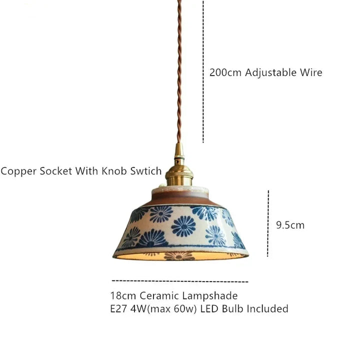 Lumenorth Glaze Ceramic Pendant Light