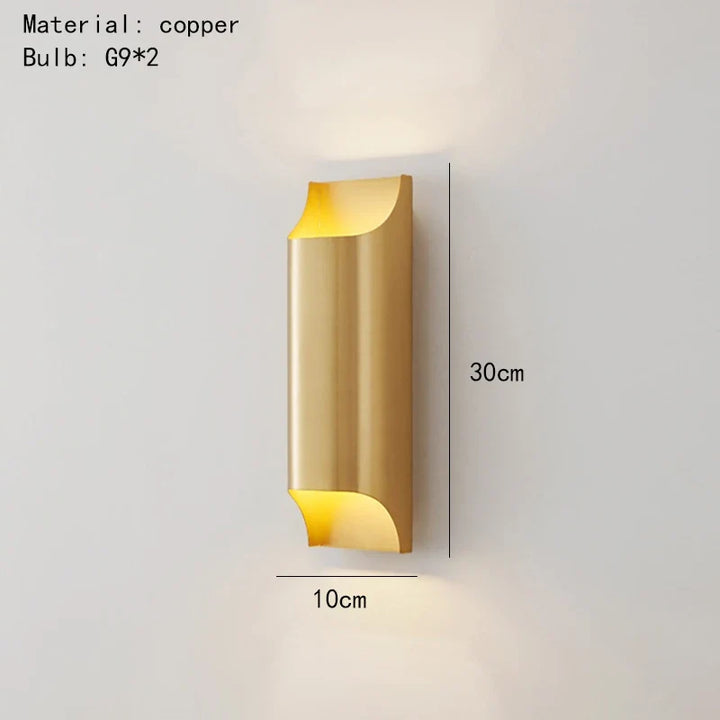 Lumenorth Wedge Brass LED Wall Lamp