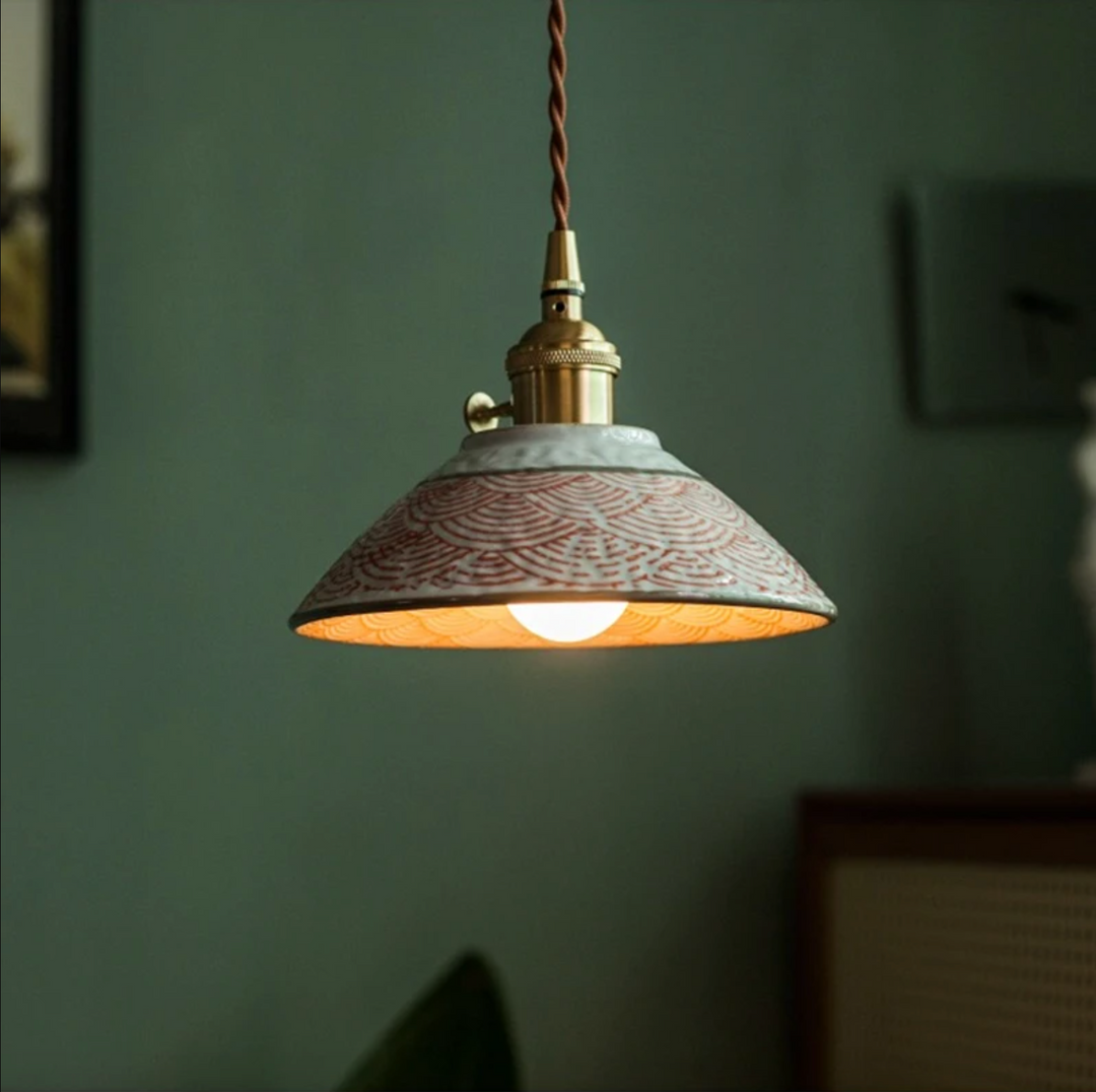 Lumenorth Glaze Ceramic Pendant Light