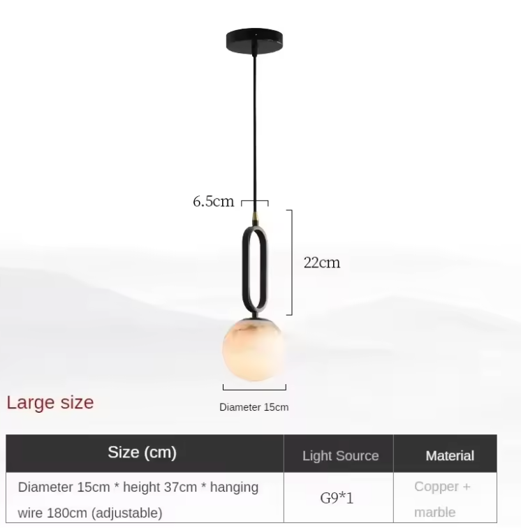 Lumenorth Quarry Marble Pendant Light