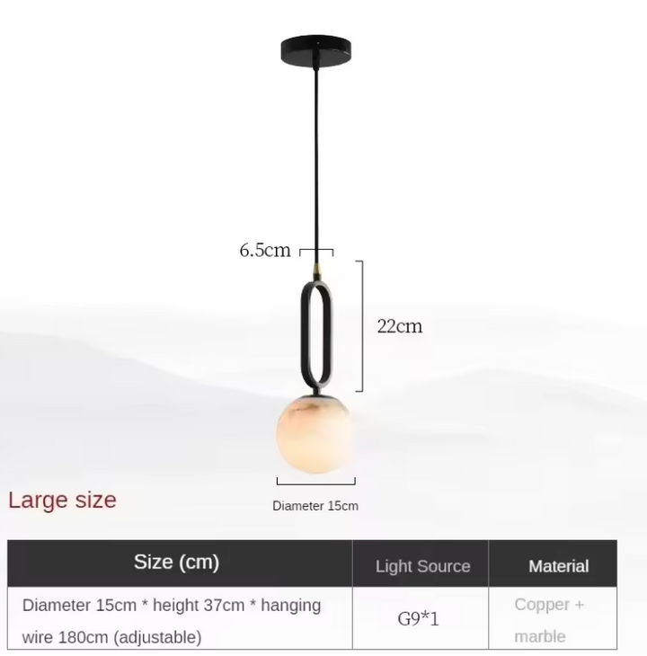 Lumenorth Quarry Marble Pendant Light
