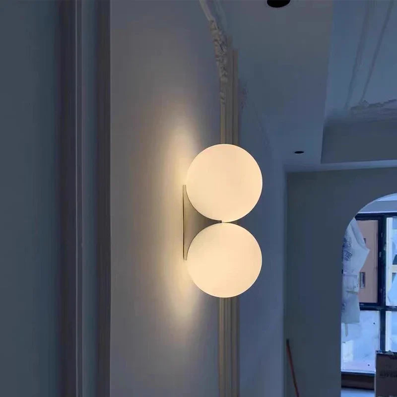 Lumenorth Orb Glass Bedside Wall Sconce