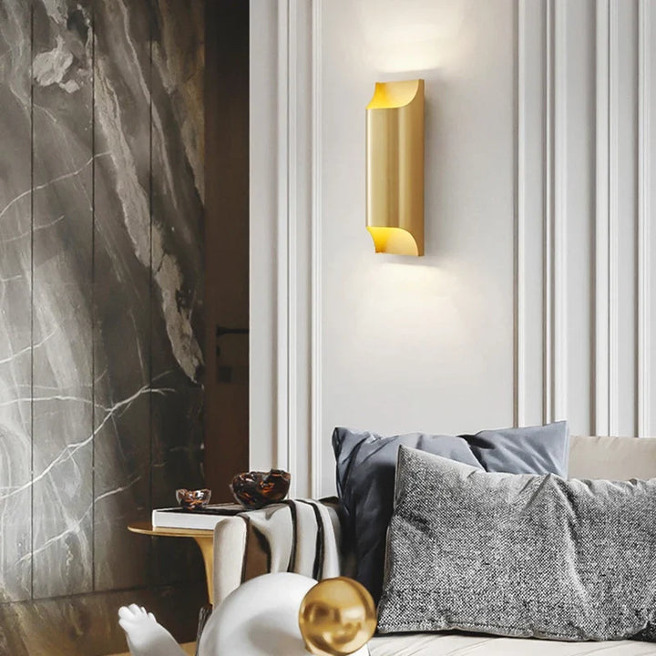 Lumenorth Wedge Brass LED Wall Lamp