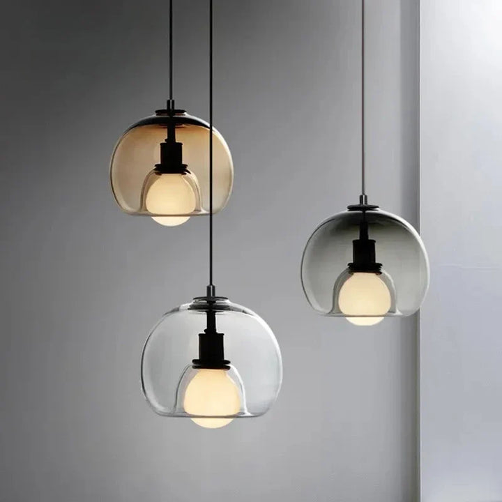 Lumenorth Crest Glass Pendant Light