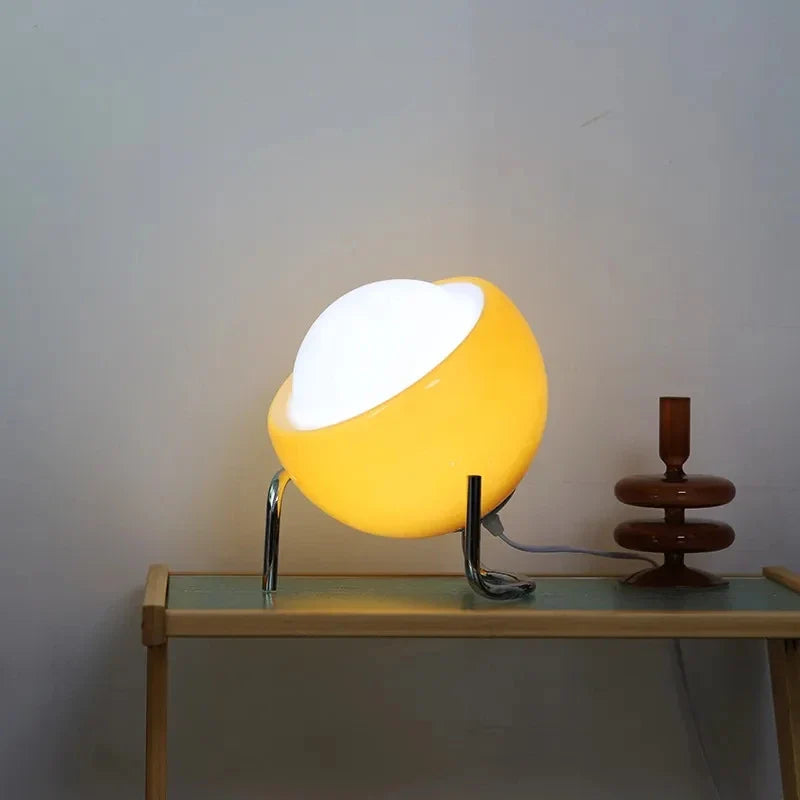 Lumenorth Sienna Orange Glass Table Lamp