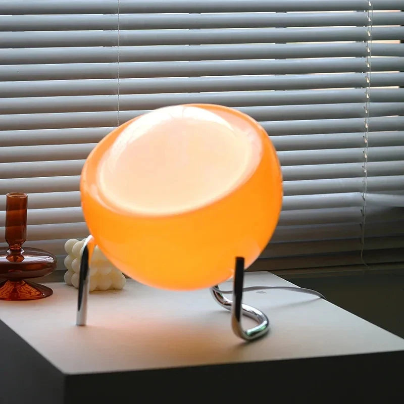 Lumenorth Sienna Orange Glass Table Lamp
