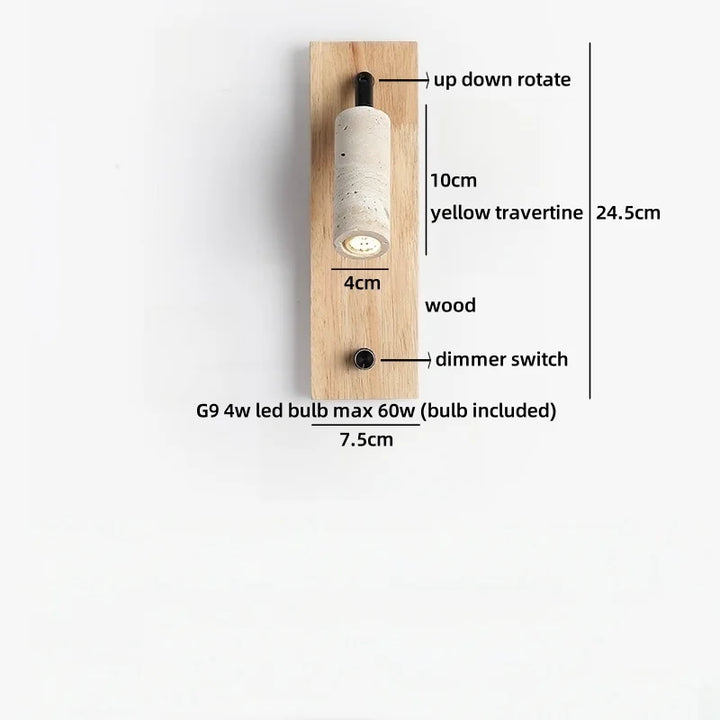 Lumenorth Basalt Travertine LED Sconce