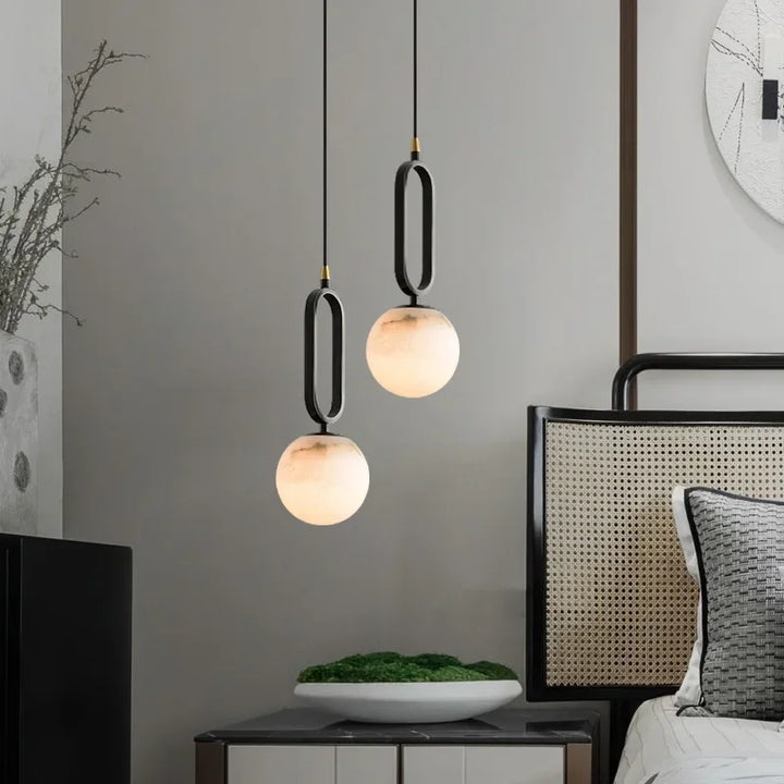 Lumenorth Quarry Marble Pendant Light