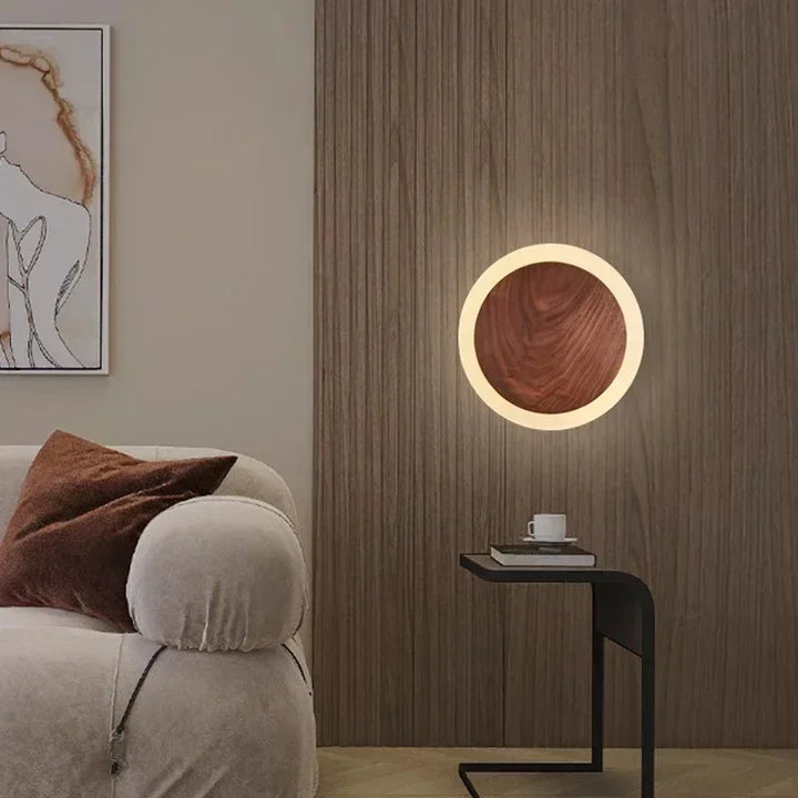 Lumenorth Nimbus Walnut LED Wall Light