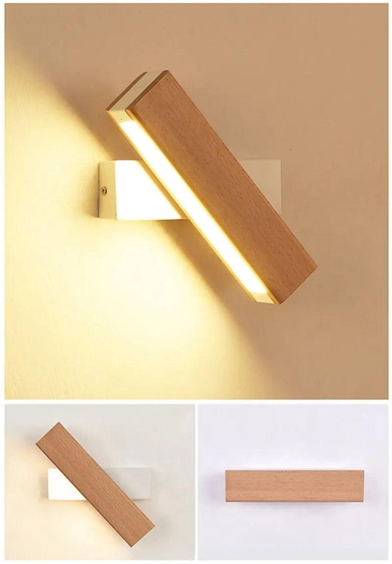 Lumenorth Twist Wood LED Wall Sconce
