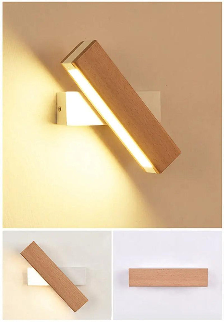 Lumenorth Twist Wood LED Wall Sconce