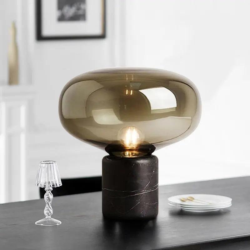 Lumenorth Amber Glass Table Lamp