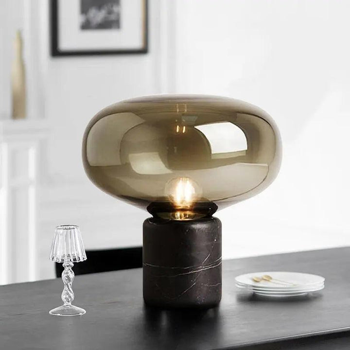Lumenorth Amber Glass Table Lamp