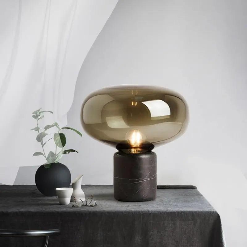 Lumenorth Amber Glass Table Lamp