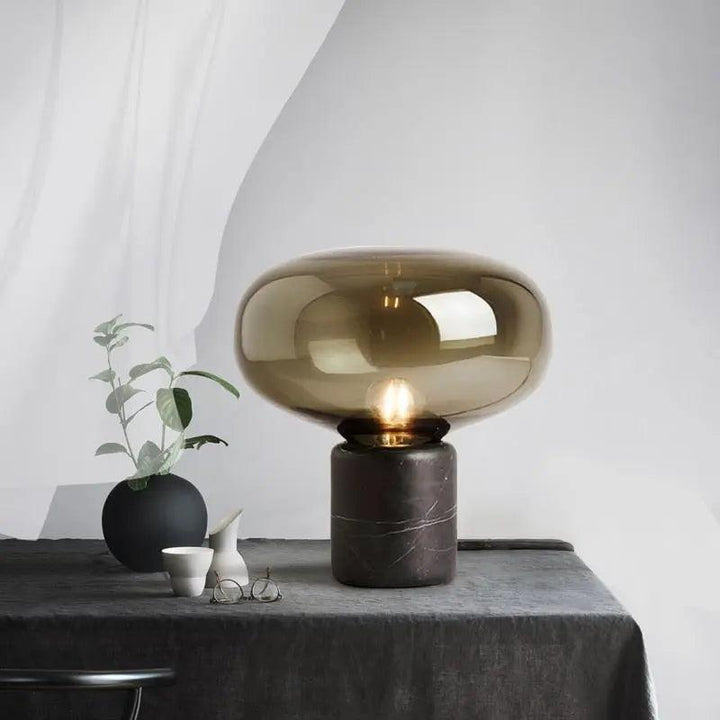 Lumenorth Amber Glass Table Lamp
