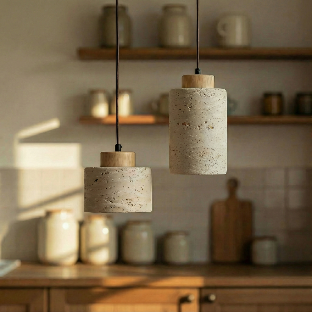 Lumenorth Slate Stone Pendant Light