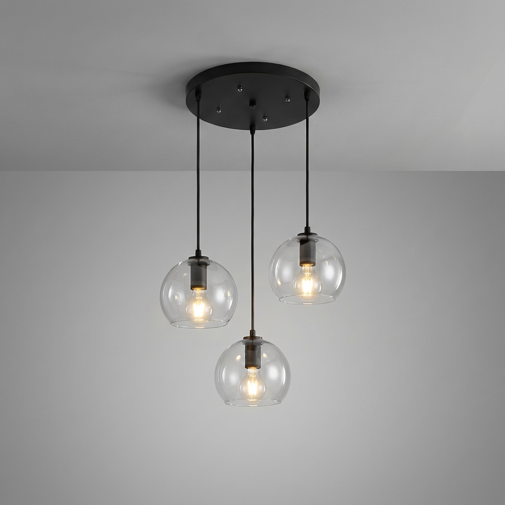 Lumenorth Crest Glass Pendant Light