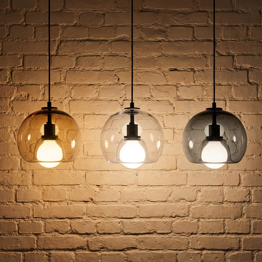 Lumenorth Crest Glass Pendant Light