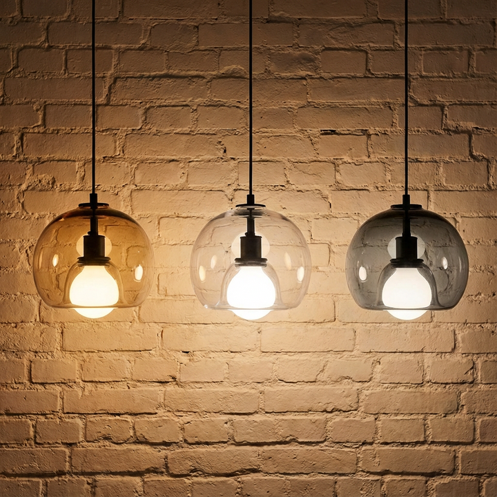 Lumenorth Crest Glass Pendant Light