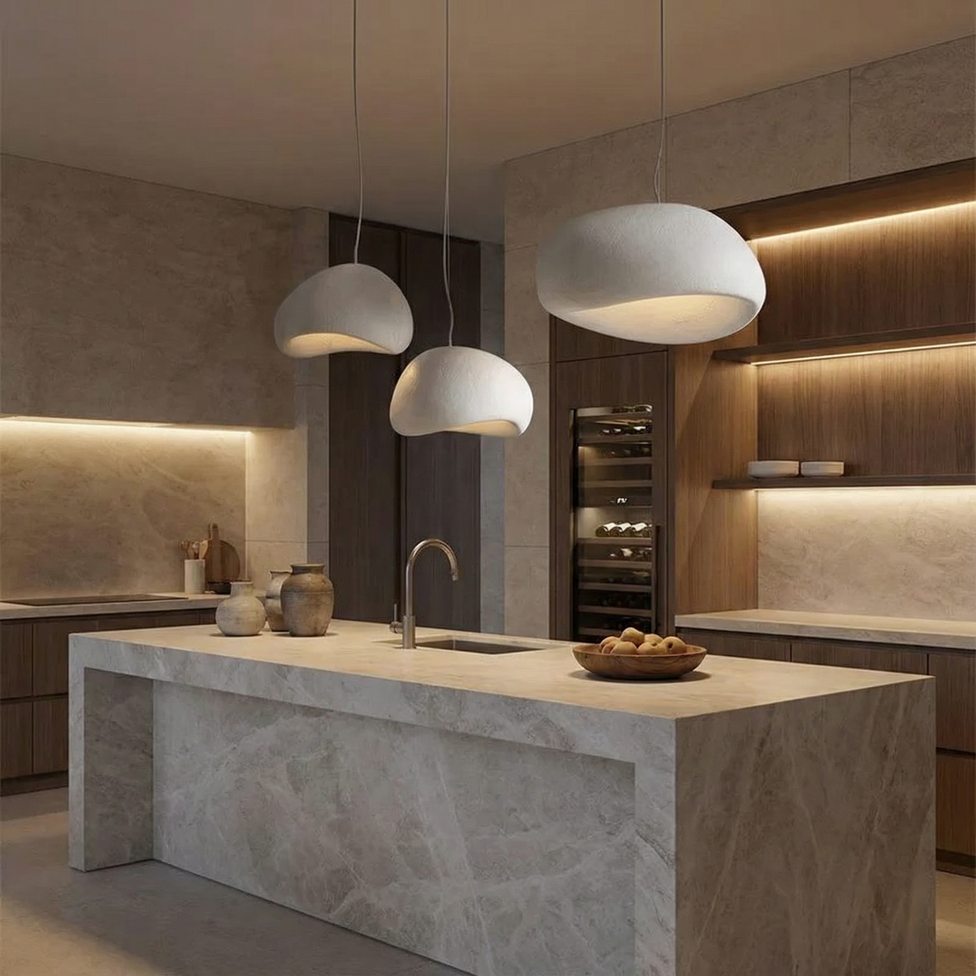 Lumenorth Boulder Stone Pendant Light