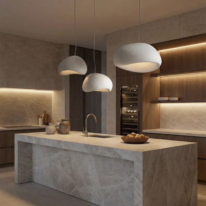 Lumenorth Boulder Stone Pendant Light