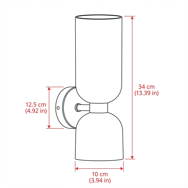 Lumenorth Stack Double Glass Wall Light