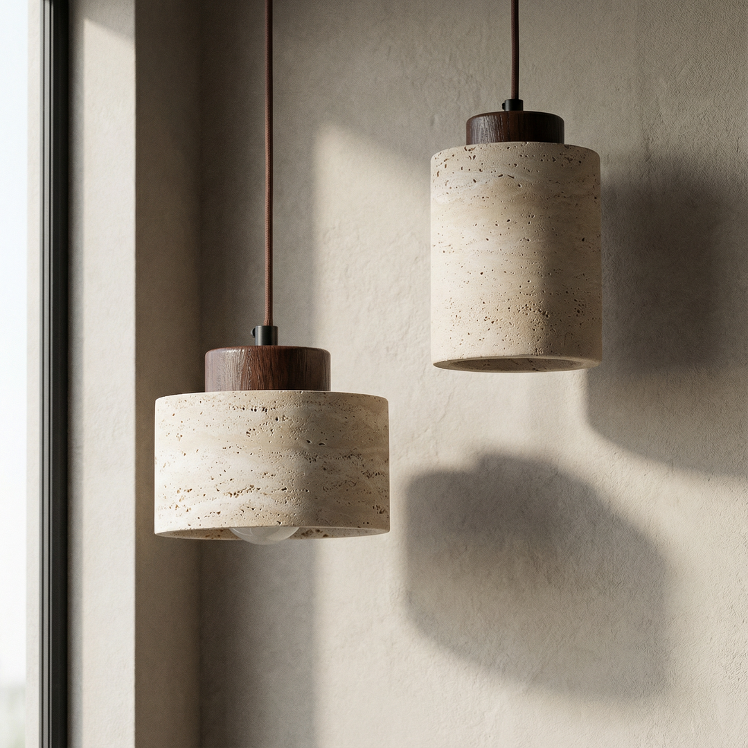 Lumenorth Slate Stone Pendant Light