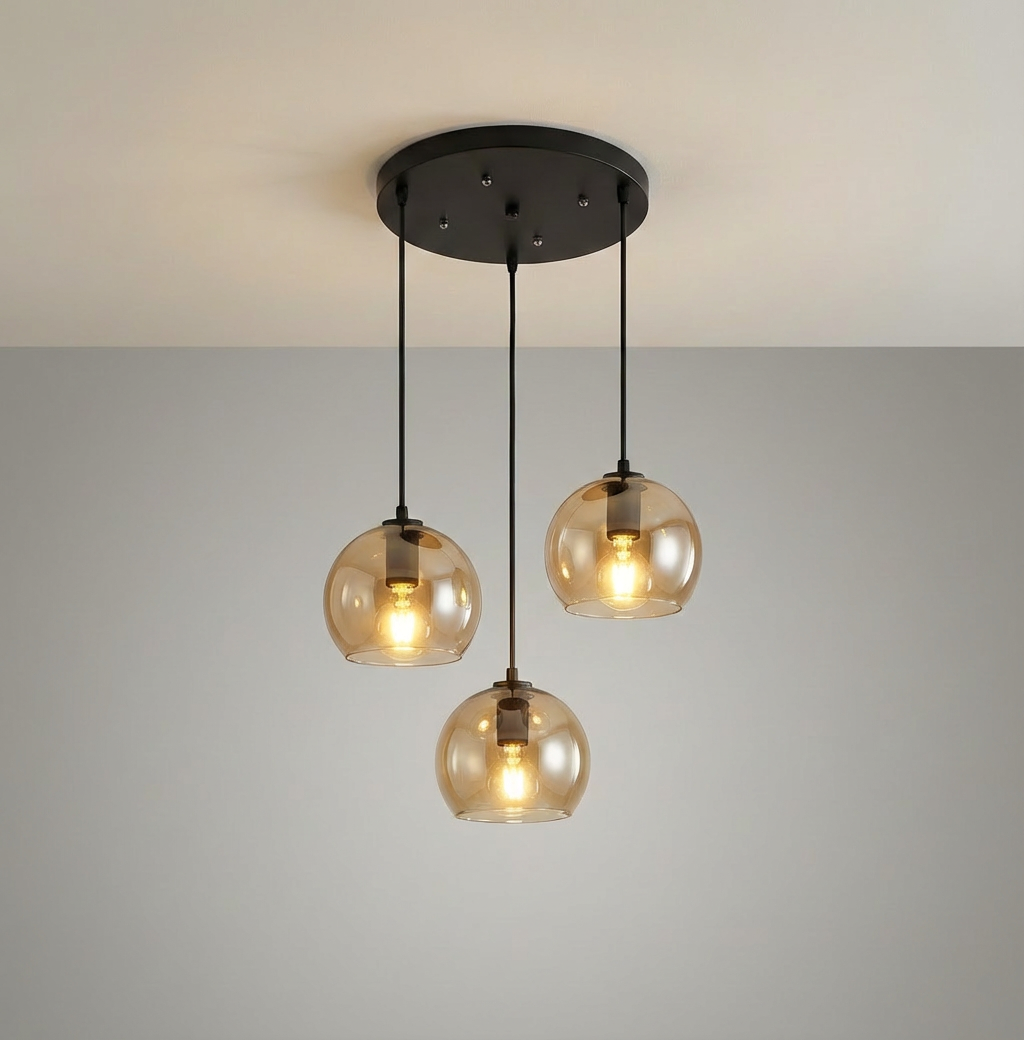 Lumenorth Crest Glass Pendant Light