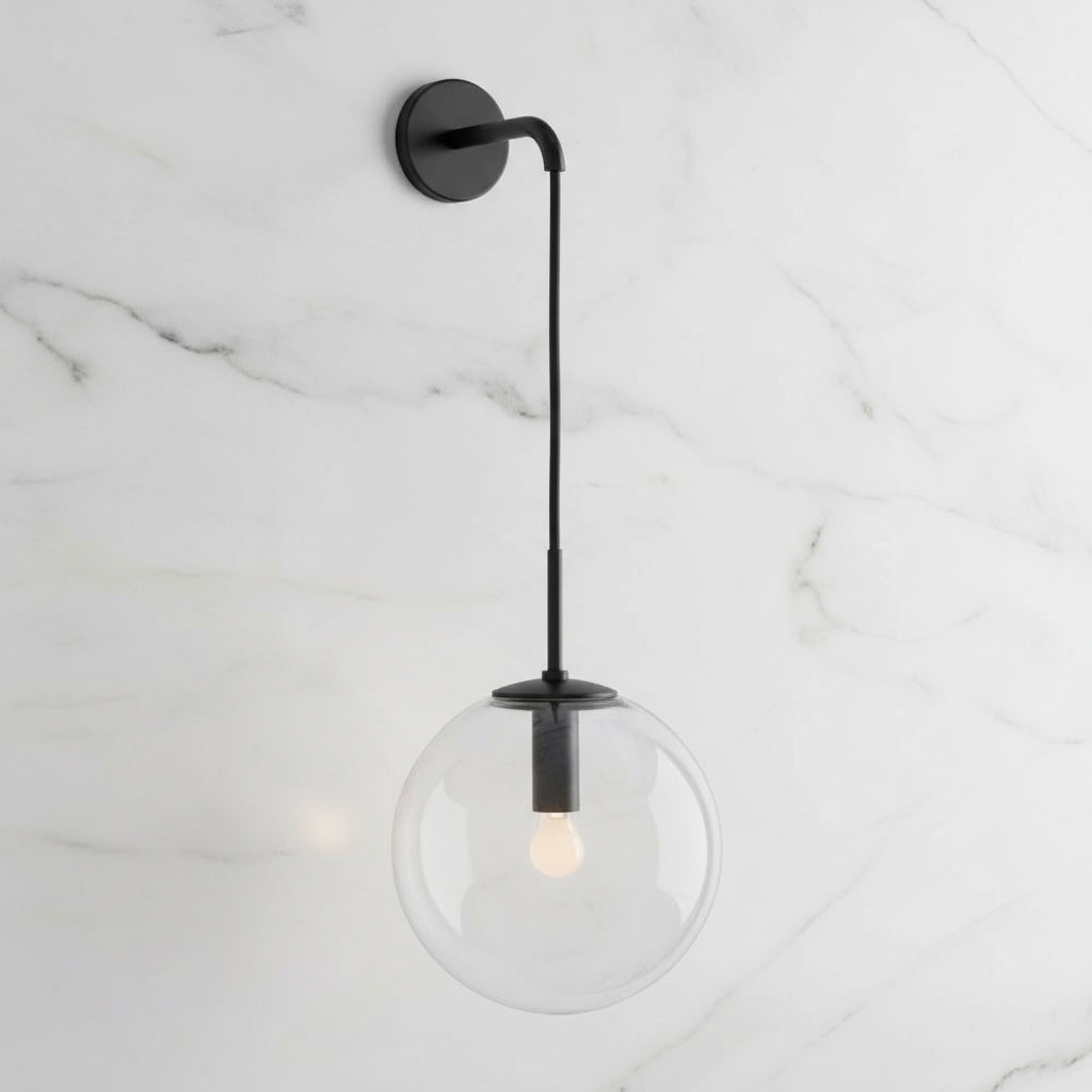Lumenorth Lens Clear Glass Wall Sconce